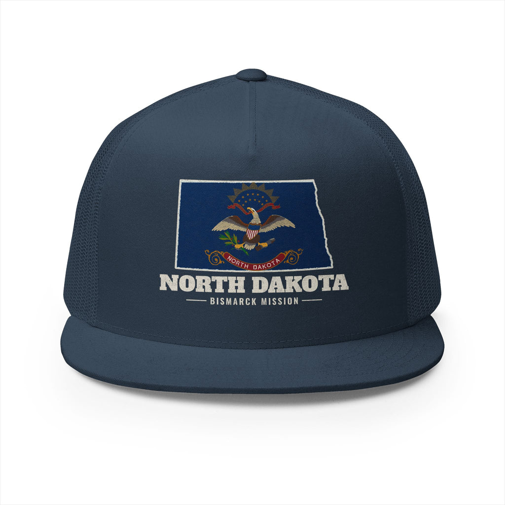 North Dakota Bismarck Mission Flag Map Trucker Hat
