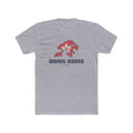 China Hong Kong Mission Flag Map shirt in Heather Grey: flag of Hong Kong in the outline of Hong Kong with navy lettering, front view
