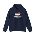 Hungary Budapest Mission Flag Map Hoodie in Navy, front view with the flag map and mission name