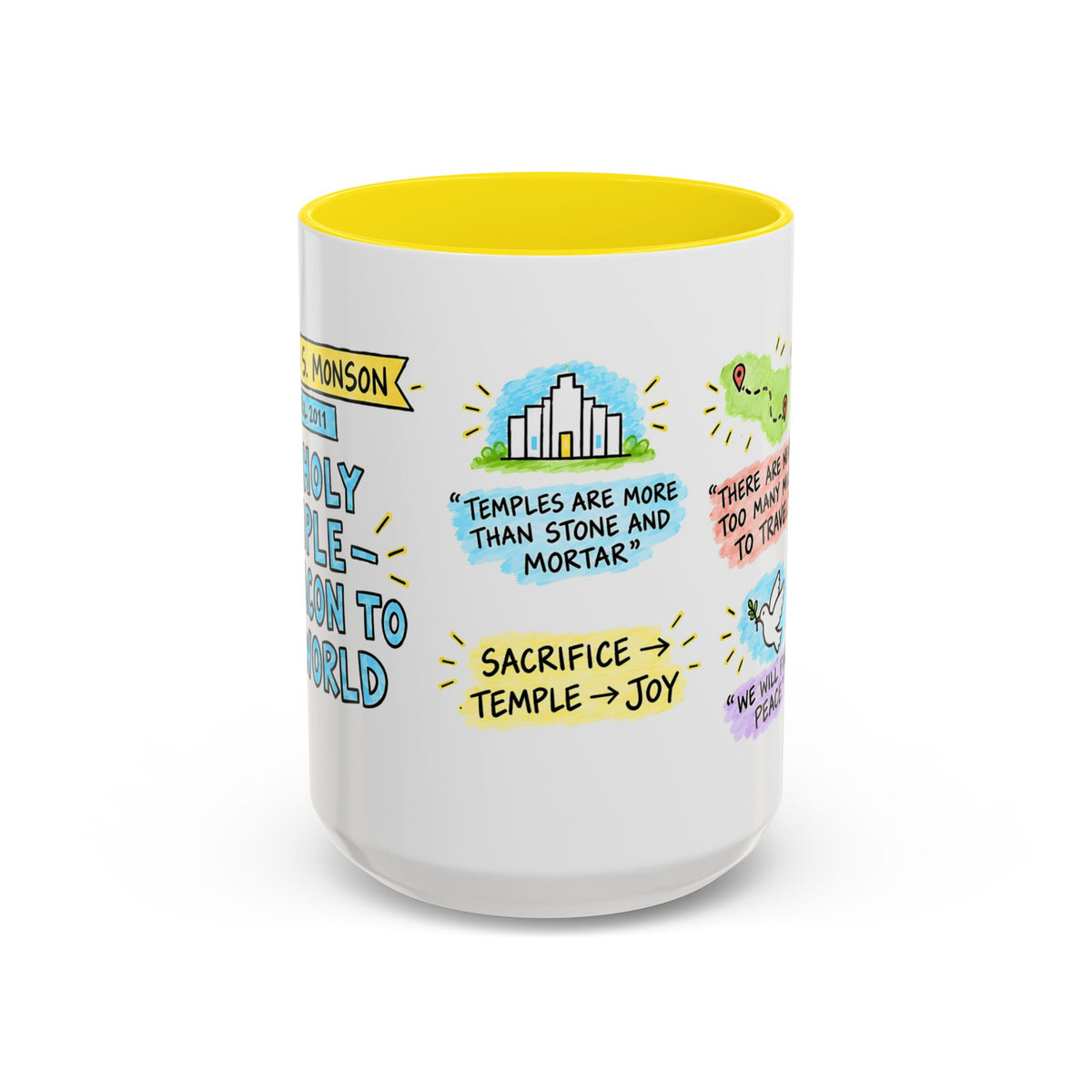 The Holy Temple—a Beacon to the World Sketch Note Mug — Thomas S. Monson