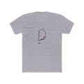 Korea Busan Mission Heart Map shirt in Heather Grey: Korea outline with a red heart, front view