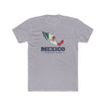 Mexico Villahermosa Mission Flag Map shirt in Heather Grey: flag of Mexico in the outline of Mexico with navy lettering, front view