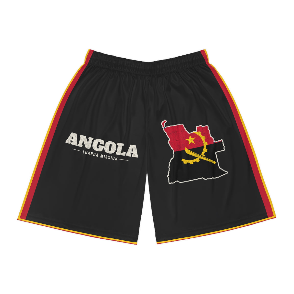 Angola Luanda Mission Basketball Shorts, front view