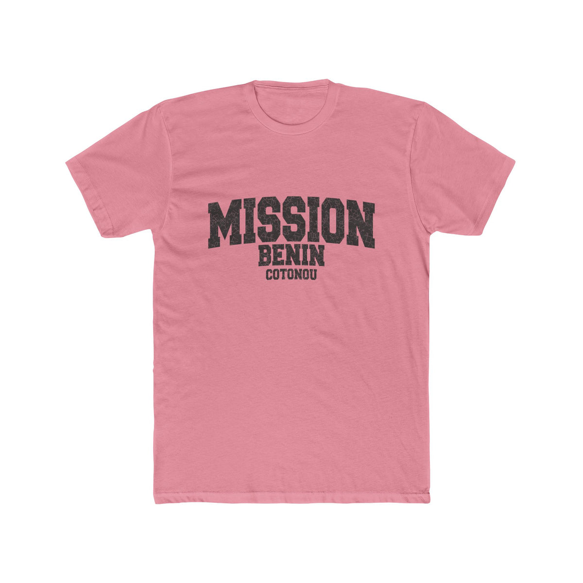 Benin Cotonou Mission T-Shirt in Solid Light Pink, front view