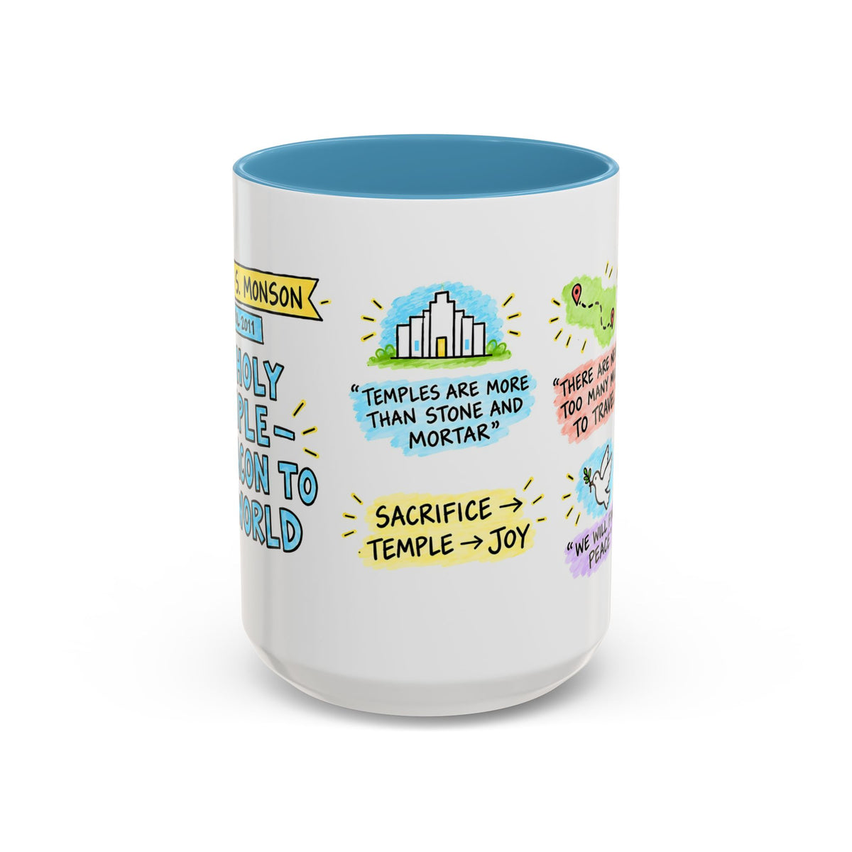 The Holy Temple—a Beacon to the World Sketch Note Mug — Thomas S. Monson