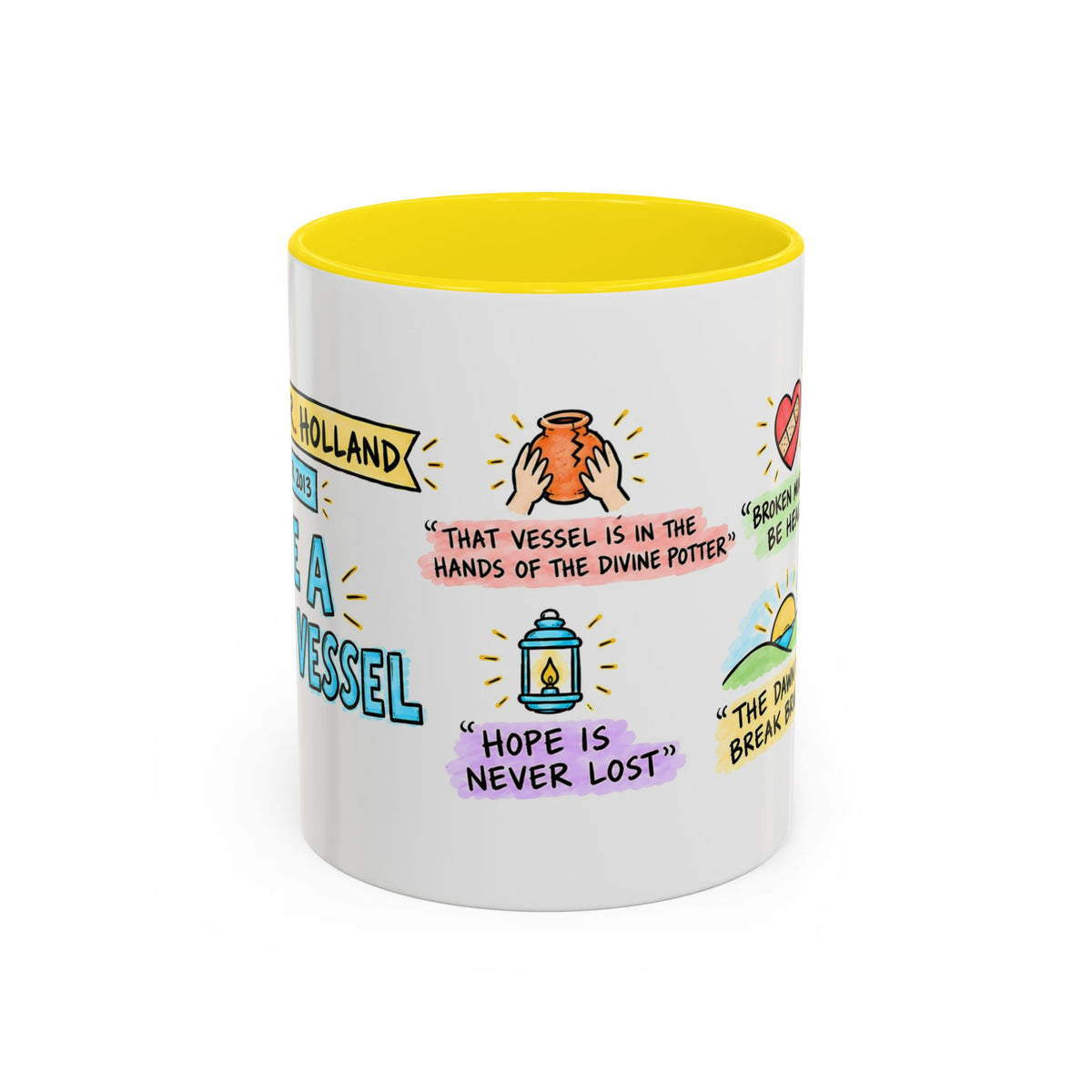 Like a Broken Vessel Sketch Note Mug — Jeffrey R. Holland