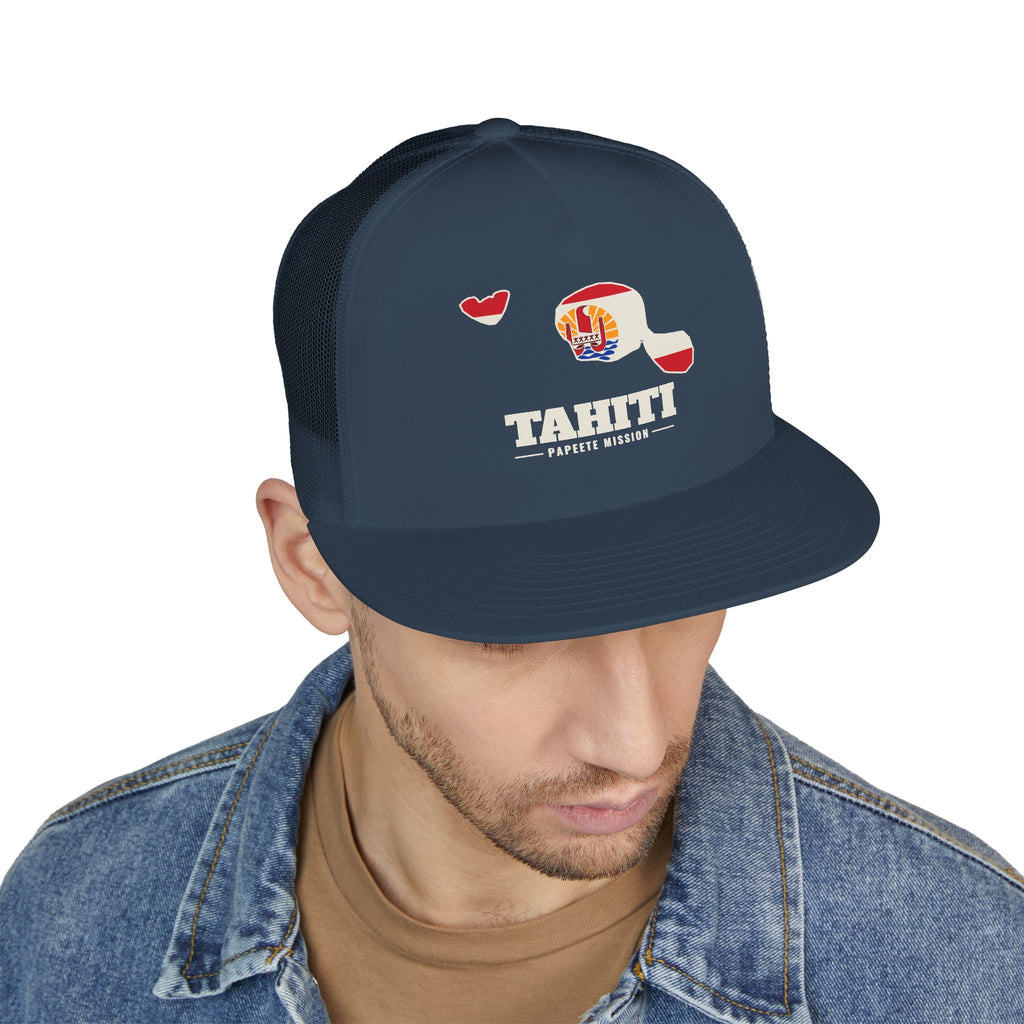 Tahiti Papeete Mission Flag Map Trucker Hat