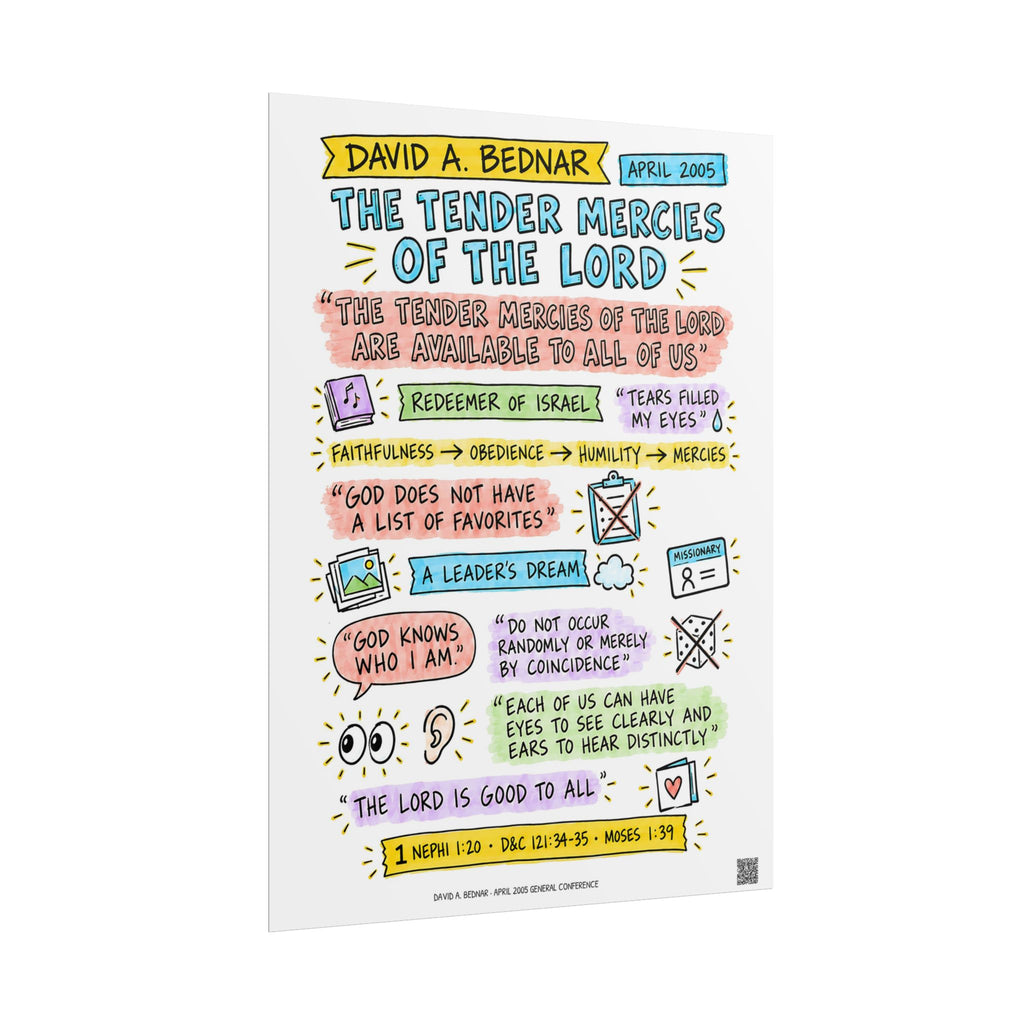 The Tender Mercies of the Lord Sketch Note Poster — David A. Bednar
