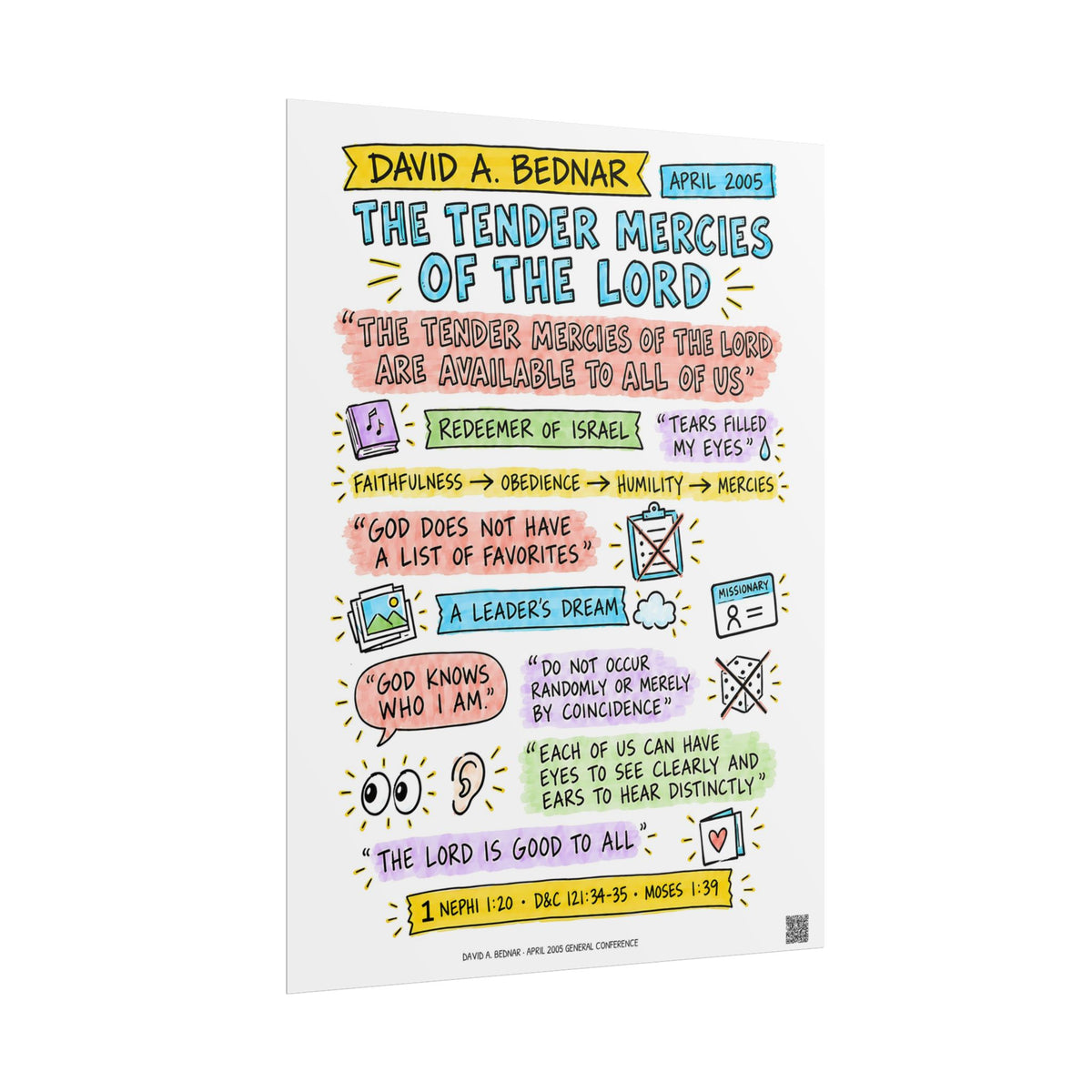 The Tender Mercies of the Lord Sketch Note Poster — David A. Bednar