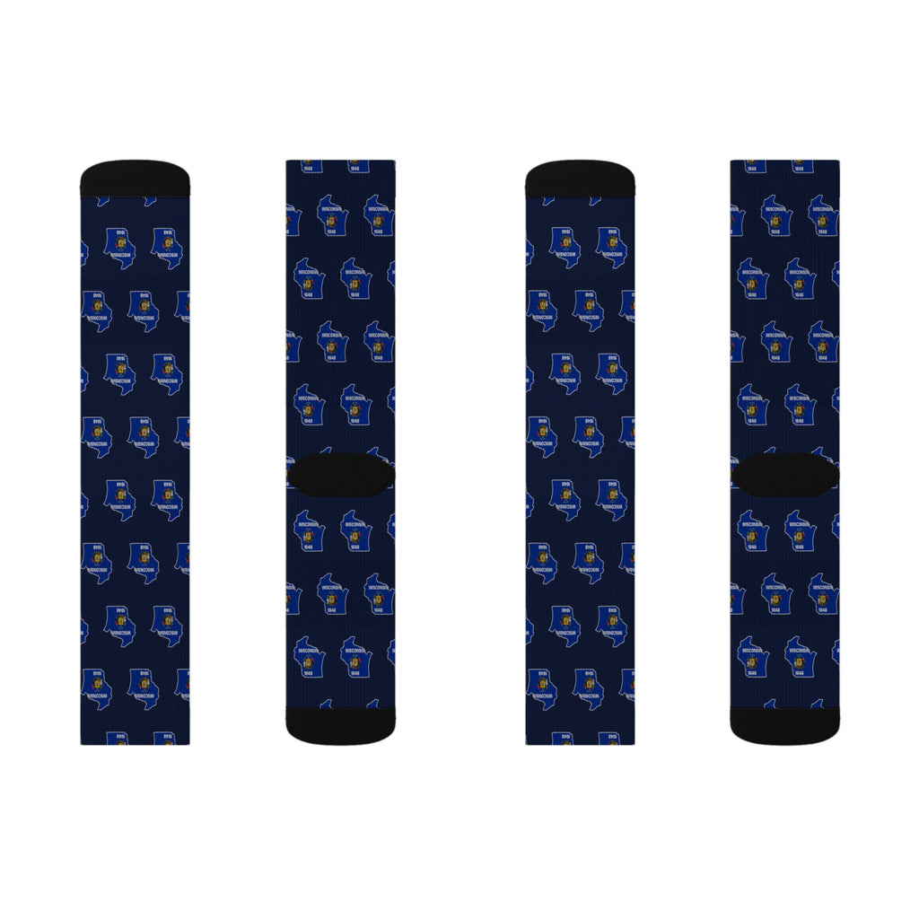 Wisconsin Mission Flag Map Socks