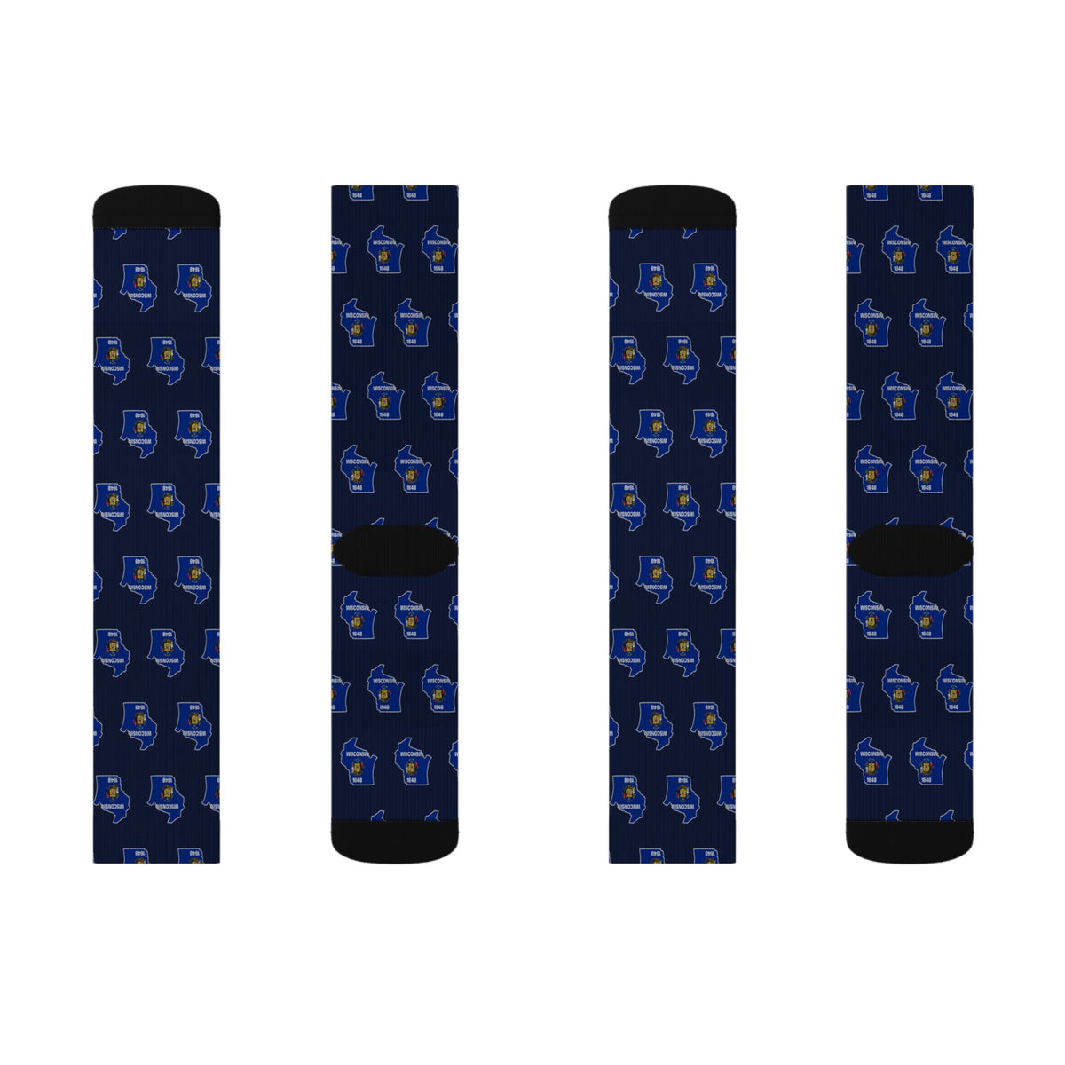 Wisconsin Mission Flag Map Socks