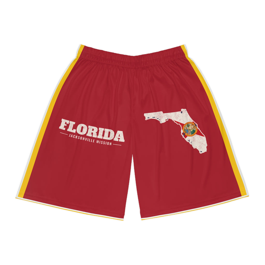 Florida Jacksonville Mission Basketball Shorts, front view
