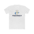 Guatemala Guatemala City Mission Flag Map shirt in White: flag of Guatemala in the outline of Guatemala with navy lettering, front view