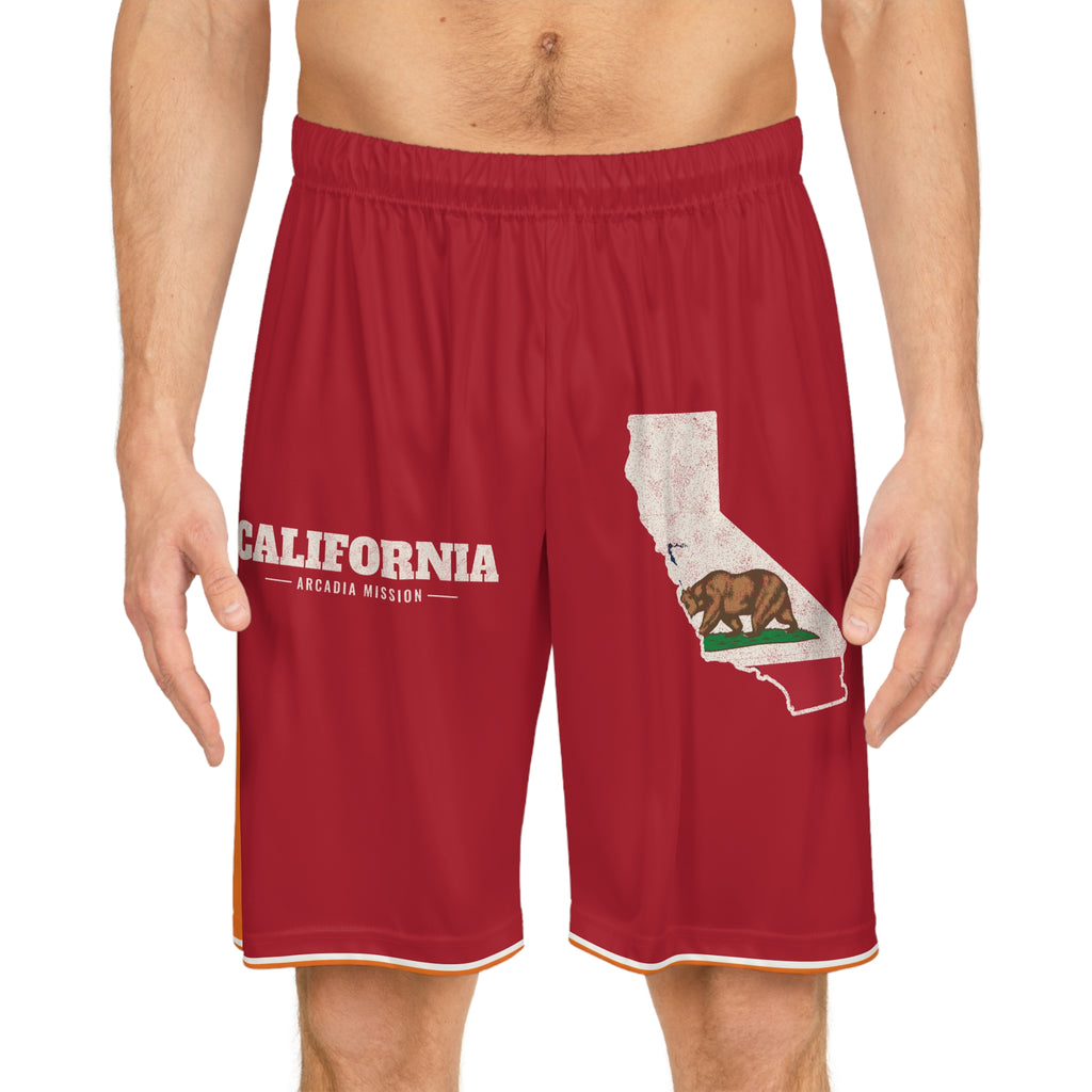 California Arcadia Mission Basketball Shorts, worn, front view