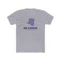 Democratic Republic of the Congo Mwene-Ditu Mission Flag Map shirt in Heather Grey: flag of the Democratic Republic of the Congo in the outline of the Democratic Republic of the Congo with navy lettering, front view