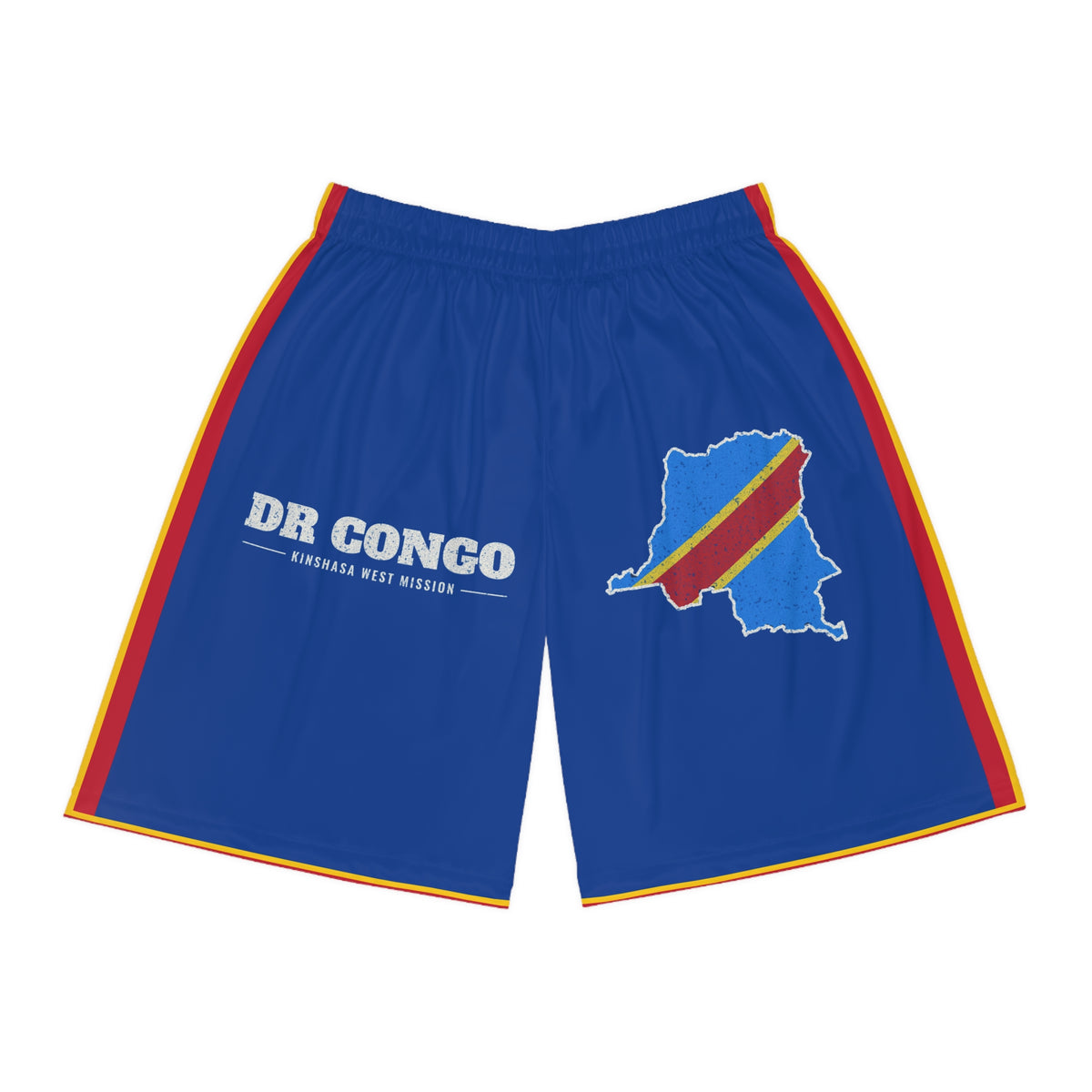 Democratic Republic of the Congo Kinshasa West Mission Basketball Shorts, front view