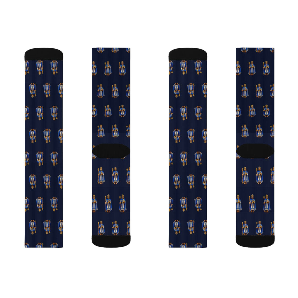 King over All the Land (Lamoni's Father) Brick Chess crew socks by Weak Things view 2
