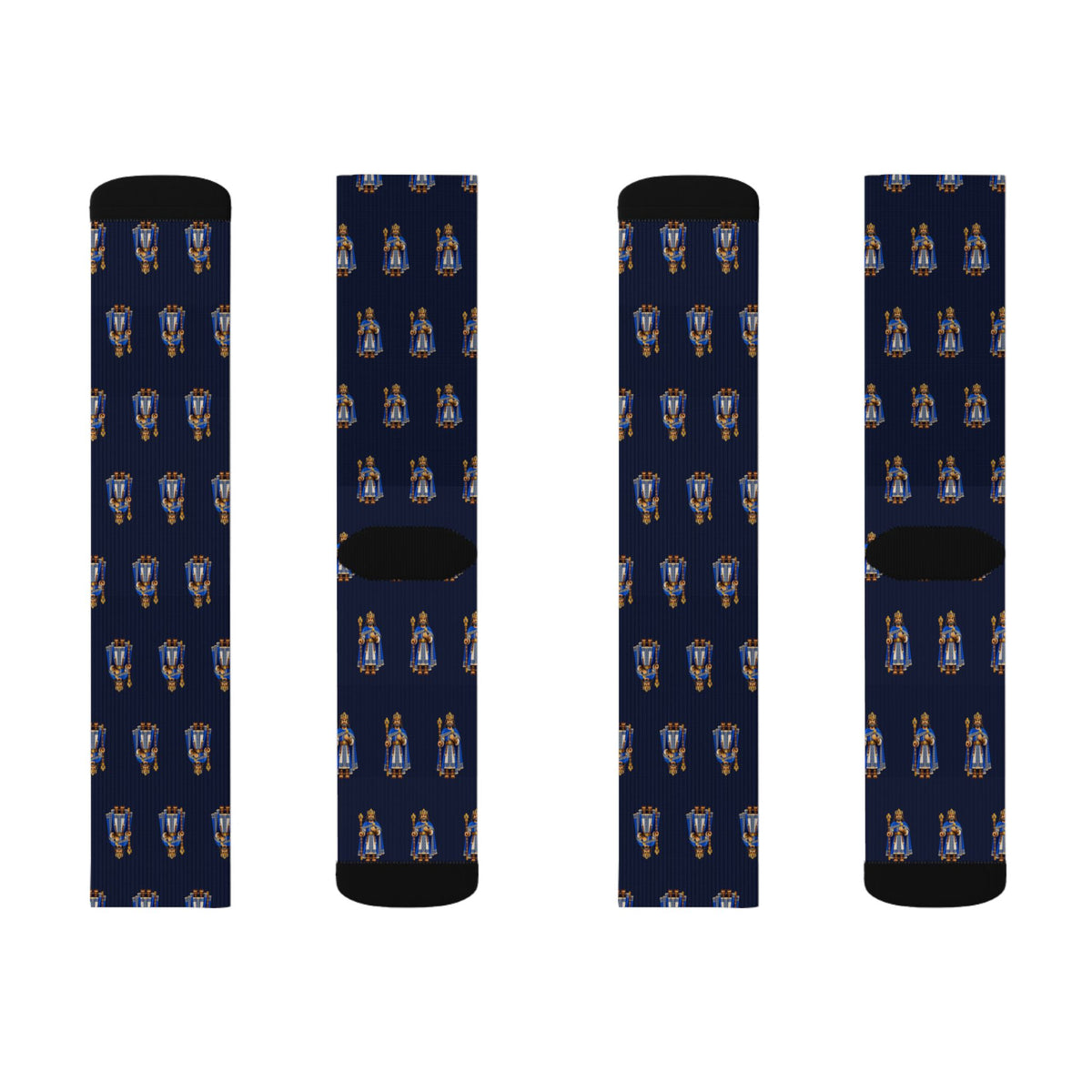 King over All the Land (Lamoni's Father) Brick Chess crew socks by Weak Things view 2