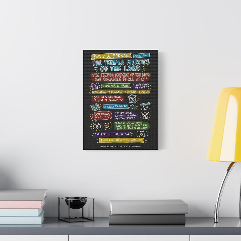 The Tender Mercies of the Lord Sketch Note Canvas (Black) — David A. Bednar