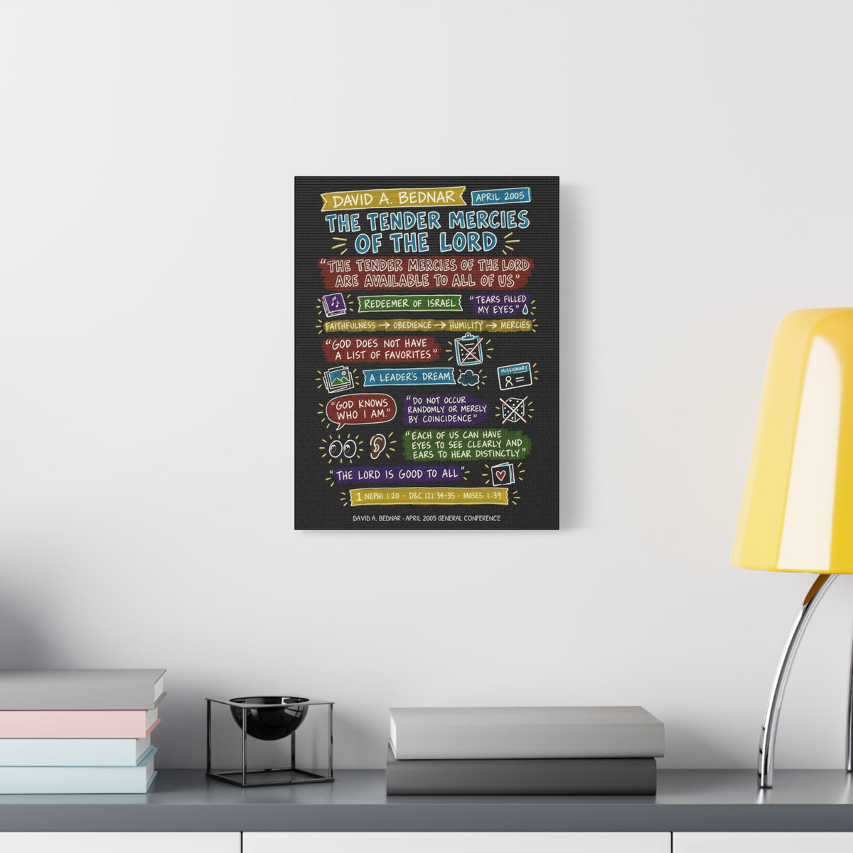 The Tender Mercies of the Lord Sketch Note Canvas (Black) — David A. Bednar