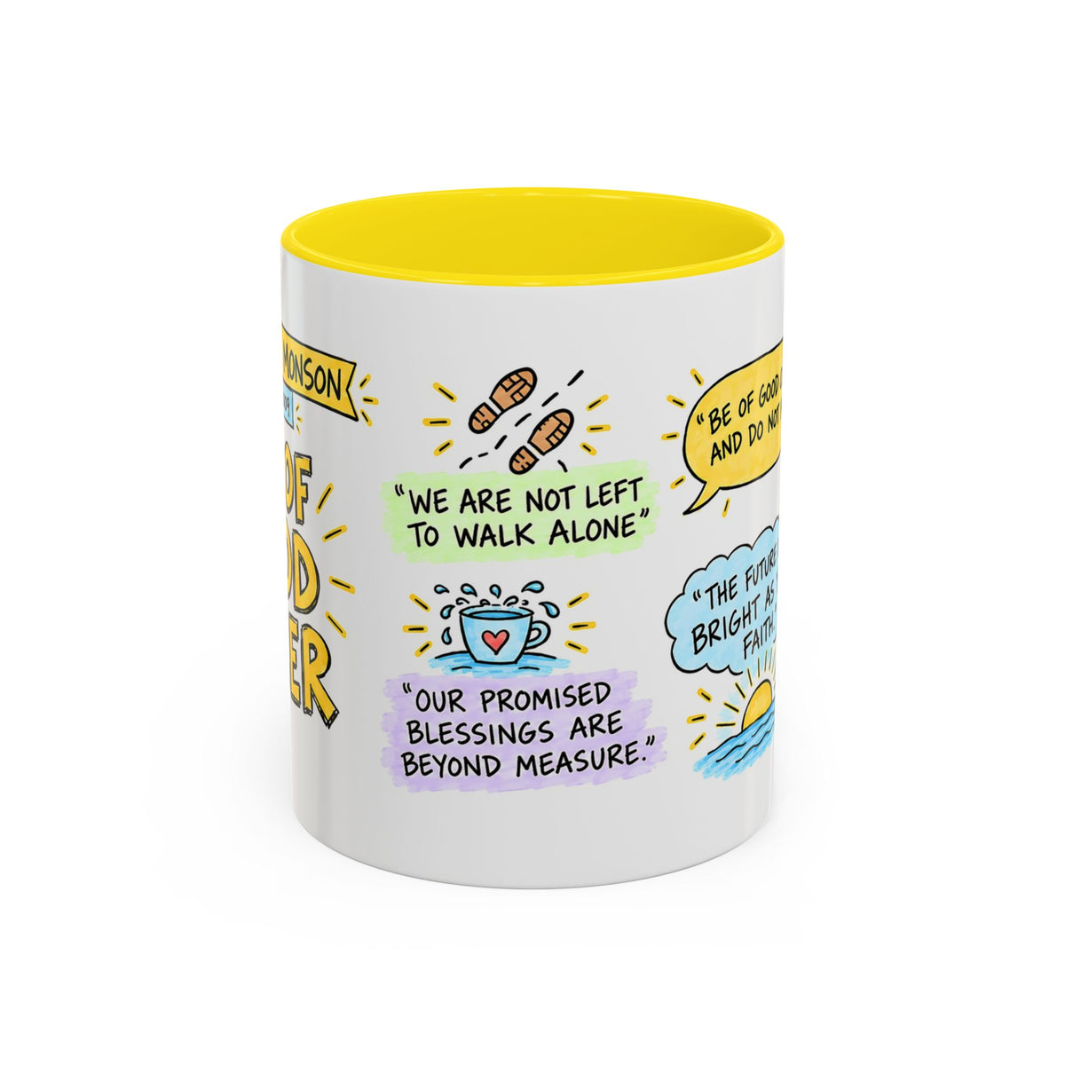 Be of Good Cheer Sketch Note Mug — Thomas S. Monson