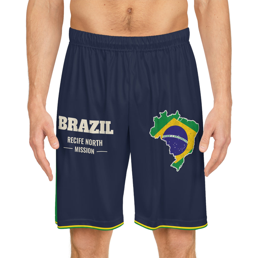 Brazil Recife North Mission Basketball Shorts, worn, front view