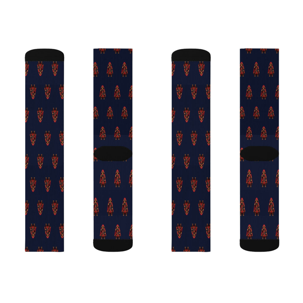 Akish's Secret Band Brick Chess crew socks by Weak Things view 2