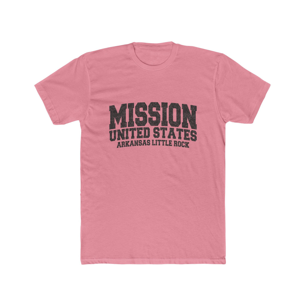 Arkansas Little Rock Mission T-Shirt in Solid Light Pink, front view