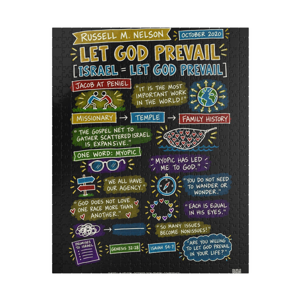 Let God Prevail Sketch Note 520-Piece Puzzle — Russell M. Nelson