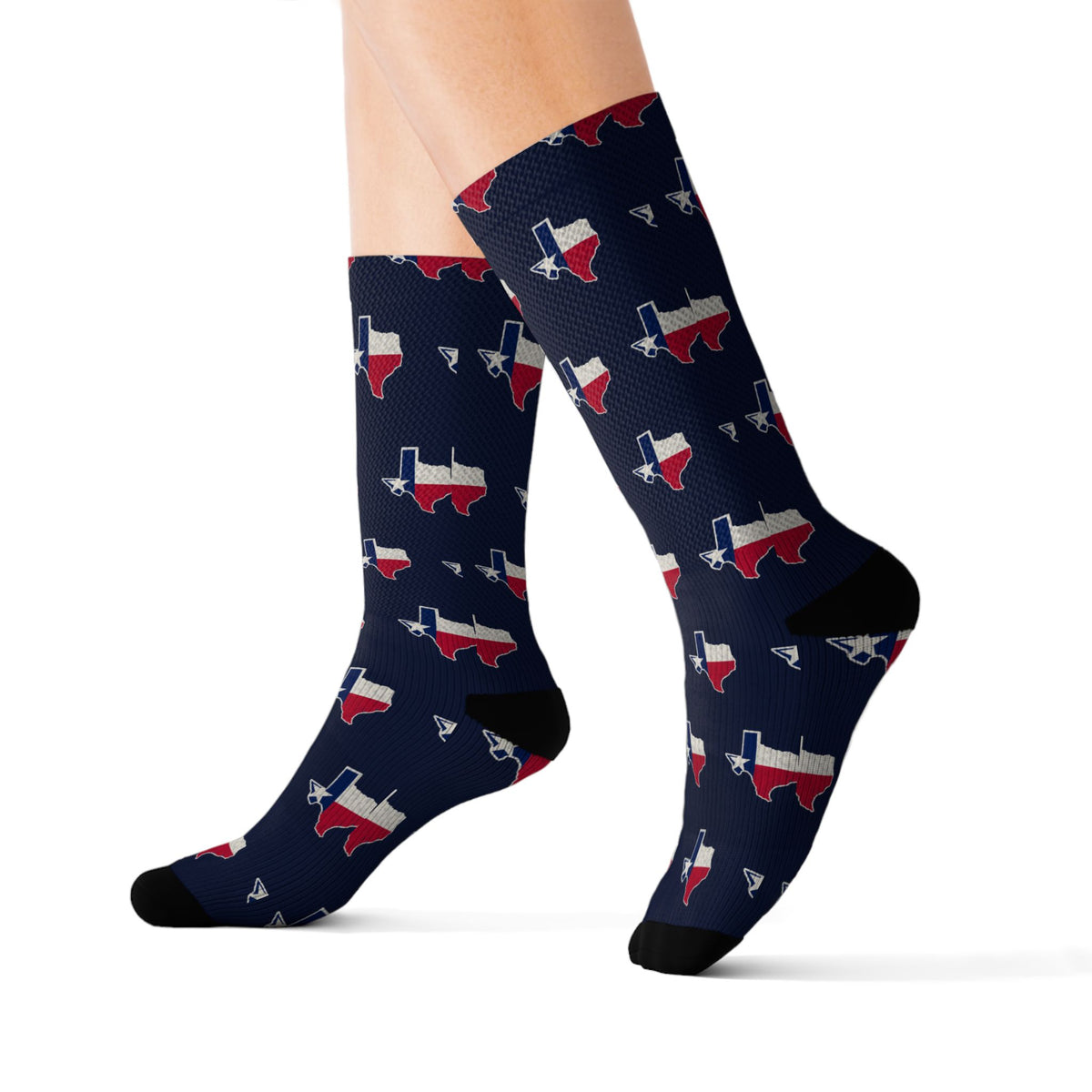Texas Mission Flag Map Socks