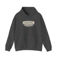 Argentina Resistencia Mission Hoodie in Dark Heather, front view with the varsity mission design