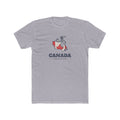 Canada Edmonton Mission Flag Map shirt in Heather Grey: flag of Canada in the outline of Canada with navy lettering, front view