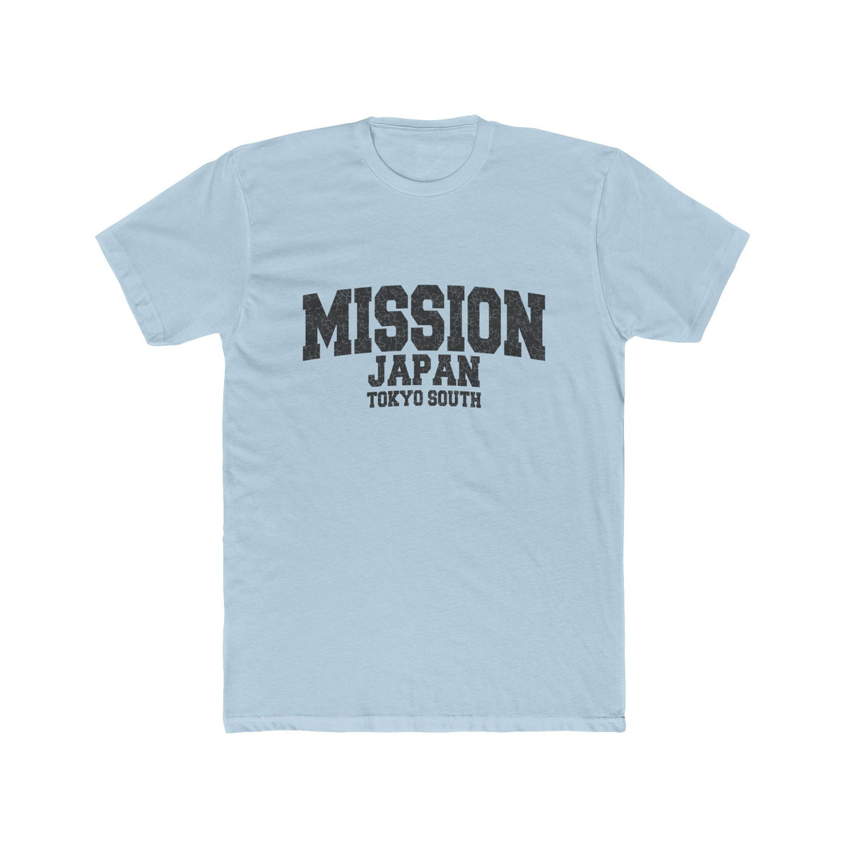 Japan Tokyo South Mission T-Shirt in Solid Light Blue, front view