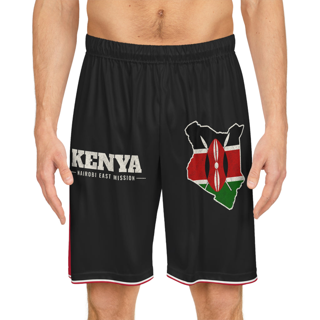 Kenya Nairobi East Mission Basketball Shorts, worn, front view