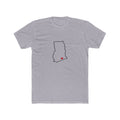 Ghana Accra West Mission Heart Map shirt in Heather Grey: Ghana outline with a red heart, front view