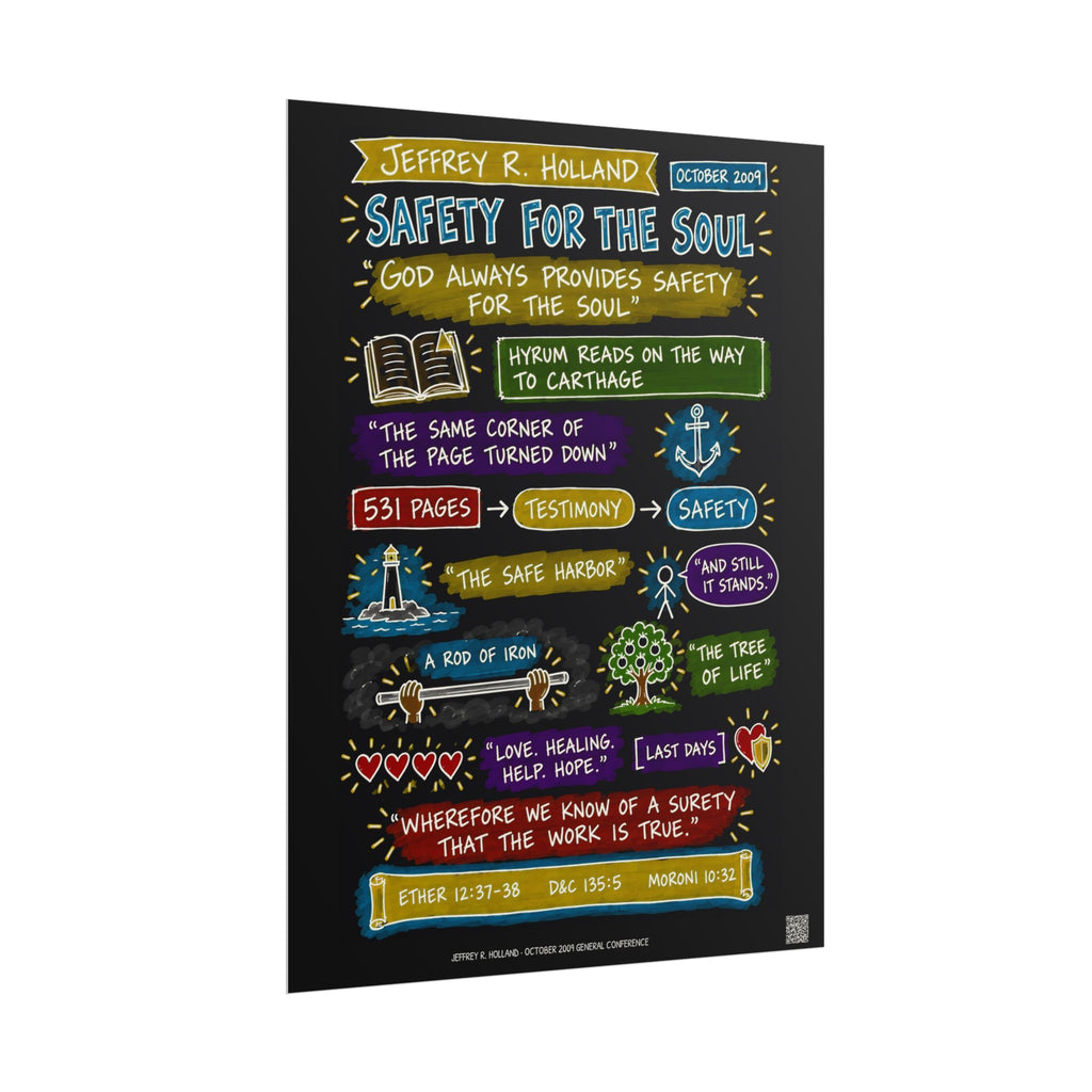 Safety for the Soul Sketch Note Poster (Black) — Jeffrey R. Holland
