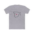 Spain Madrid South Mission Heart Map shirt in Heather Grey: Spain outline with a red heart, front view