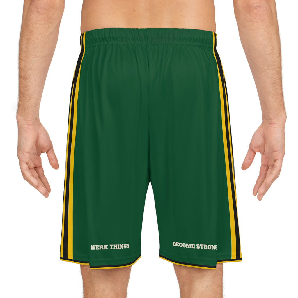 Washington Vancouver Mission Basketball Shorts, worn, back view