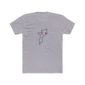 Mozambique Nampula Mission Heart Map shirt in Heather Grey: Mozambique outline with a red heart, front view