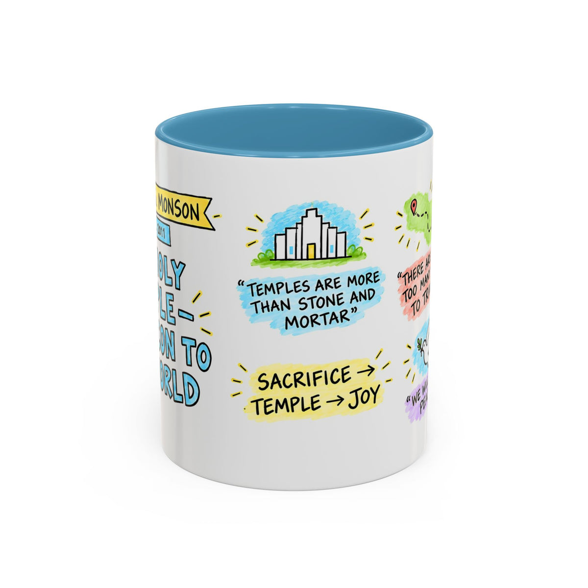 The Holy Temple—a Beacon to the World Sketch Note Mug — Thomas S. Monson