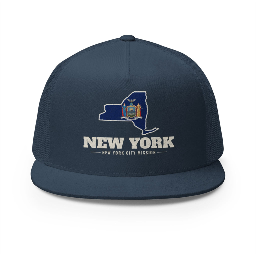 New York New York City Mission Flag Map Trucker Hat