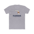 Florida Jacksonville Mission Flag Map shirt in Heather Grey: Florida state flag in the outline of Florida with navy lettering, front view