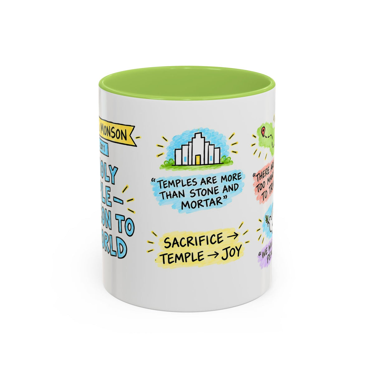 The Holy Temple—a Beacon to the World Sketch Note Mug — Thomas S. Monson