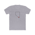 Nevada Henderson Mission Heart Map shirt in Heather Grey: Nevada outline with a red heart, front view