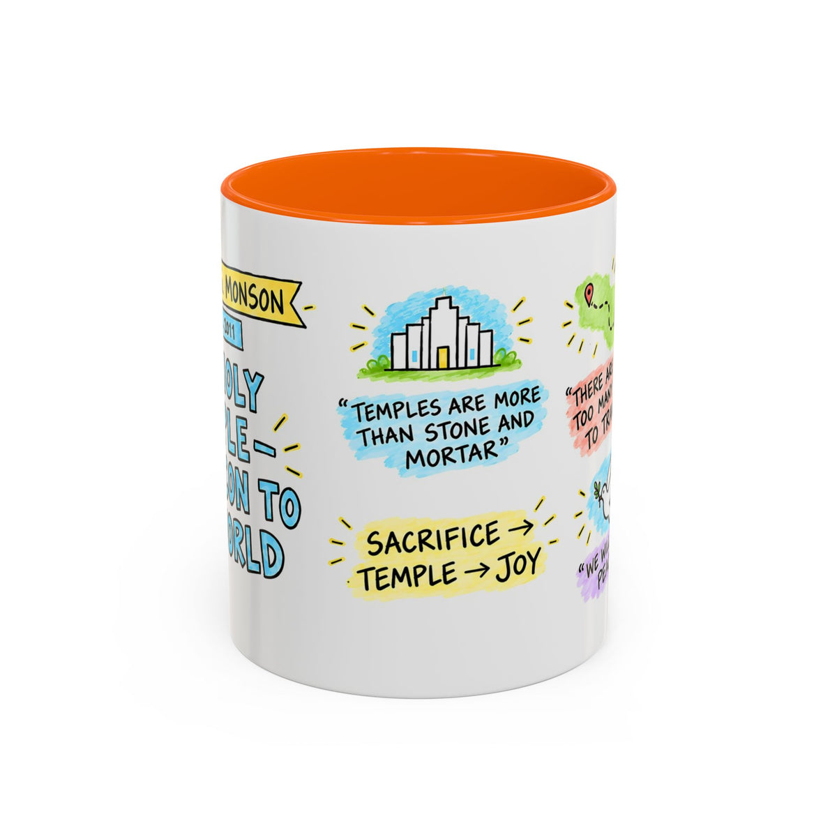 The Holy Temple—a Beacon to the World Sketch Note Mug — Thomas S. Monson