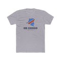 Democratic Republic of the Congo Kolwezi Mission Flag Map shirt in Heather Grey: flag of the Democratic Republic of the Congo in the outline of the Democratic Republic of the Congo with navy lettering, front view