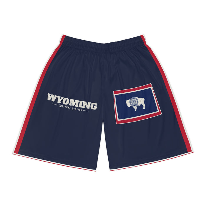 Wyoming Cheyenne Mission Basketball Shorts, front view
