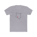 Kenya Nairobi West Mission Heart Map shirt in Heather Grey: Kenya outline with a red heart, front view