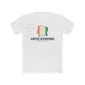 Cote d'Ivoire Daloa Mission Flag Map shirt in White: flag of Cote d'Ivoire in the outline of Cote d'Ivoire with navy lettering, front view