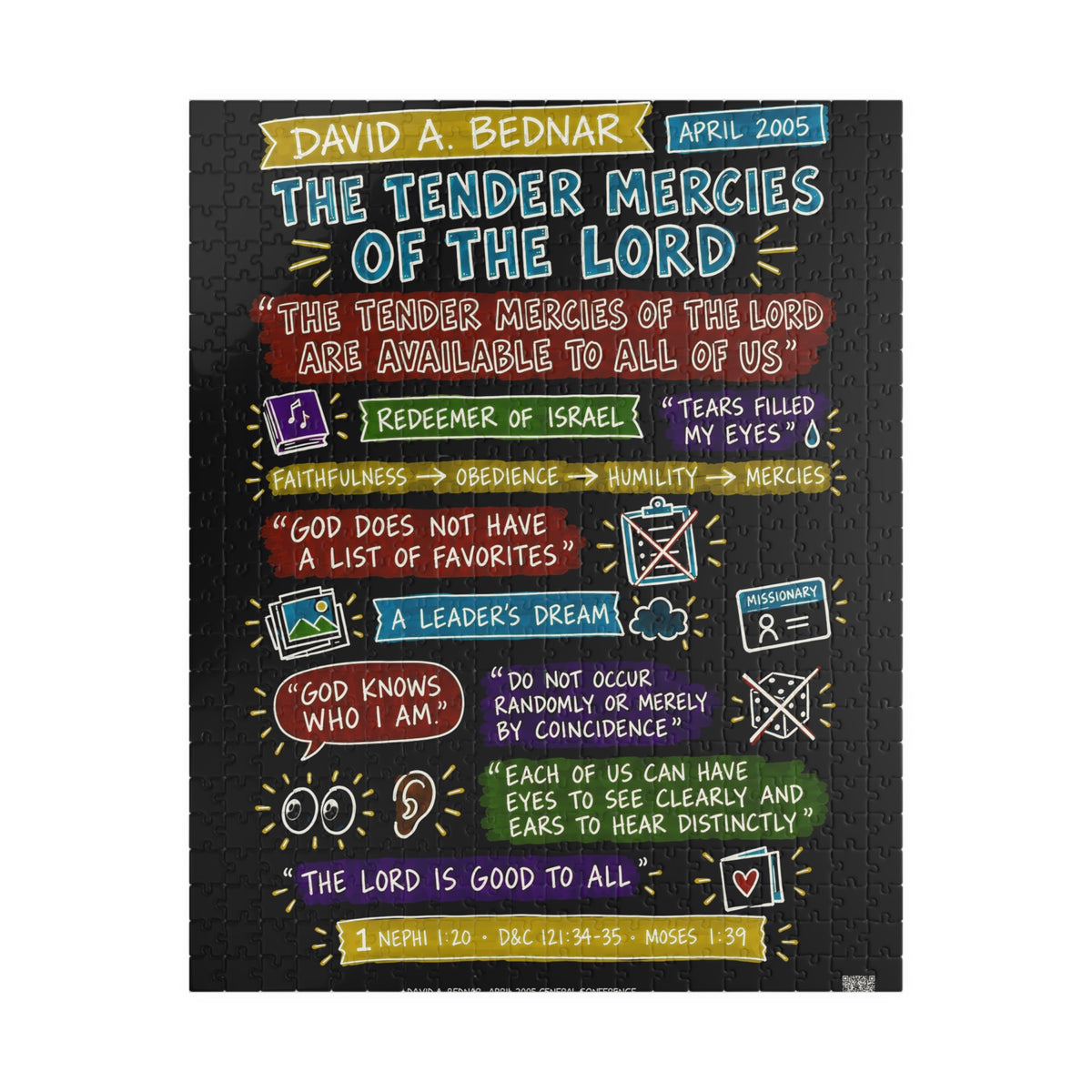 The Tender Mercies of the Lord Sketch Note 520-Piece Puzzle — David A. Bednar